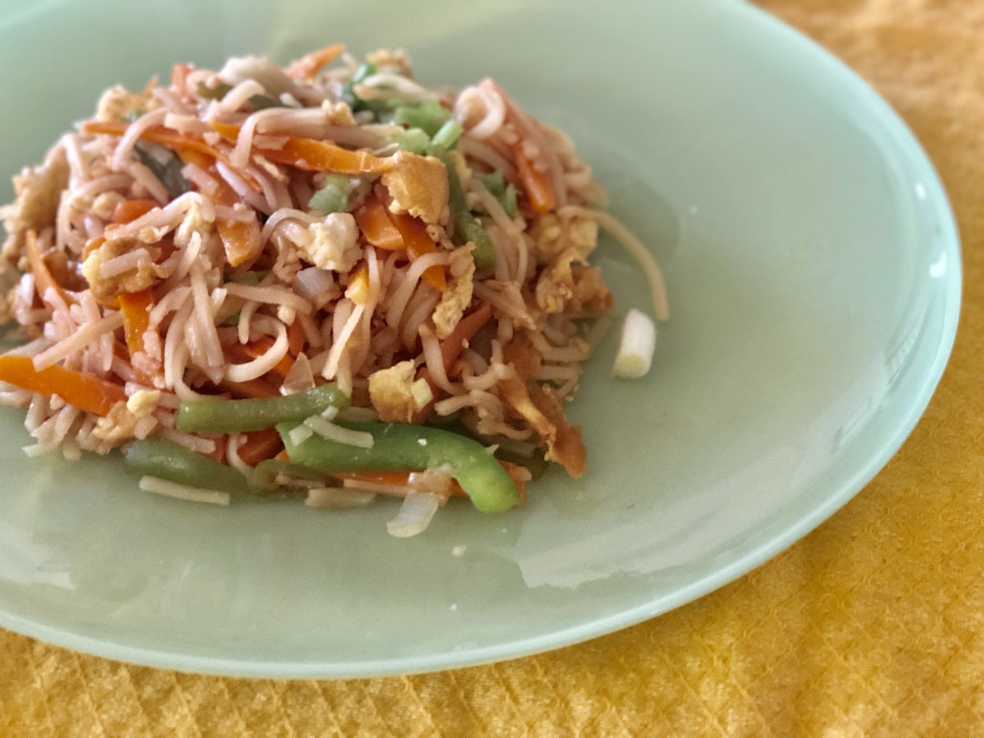 finished rice noodle stir fry